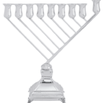 Traditional Chabad Mid Size Sterling Silver Hanukkah Menorah