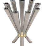 Modern Clean Lines Sterling Silver Candelabra with Crown