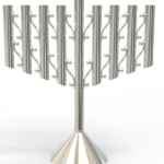 Magnificen Modern Style Sterling Silver Chabad Menorah