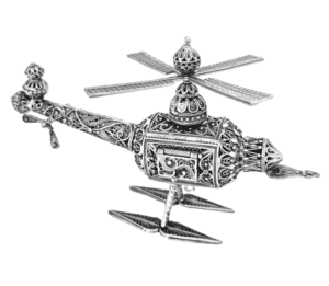 Unique Helicopter Design Besamim Box from Sterling Silver