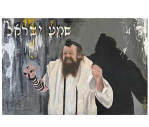 Rebbe Milovovitz Generosity Holds a Dollar Bill Painting