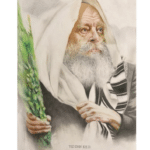 Realistic Drawing Rebbe Menachem Mendel Schneerson Holding Lulav