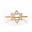14K Gold Texture Star of David Ring Adorned with Diamonds