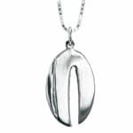 Unique Shape Sterling Silver Geometric Chai Pendant Necklace