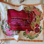 Special Big Hand Embroidered Challah Cover with Leaves (Copy)