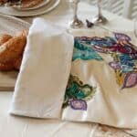 Giant Size Colourful Floral Hand Embroidered Shabbat Bread Cover
