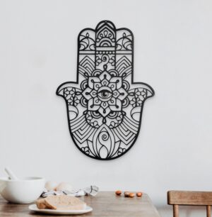 Hamsa Wall Hanging with Evil Eye From Metal – Custom Sizes (Copy)