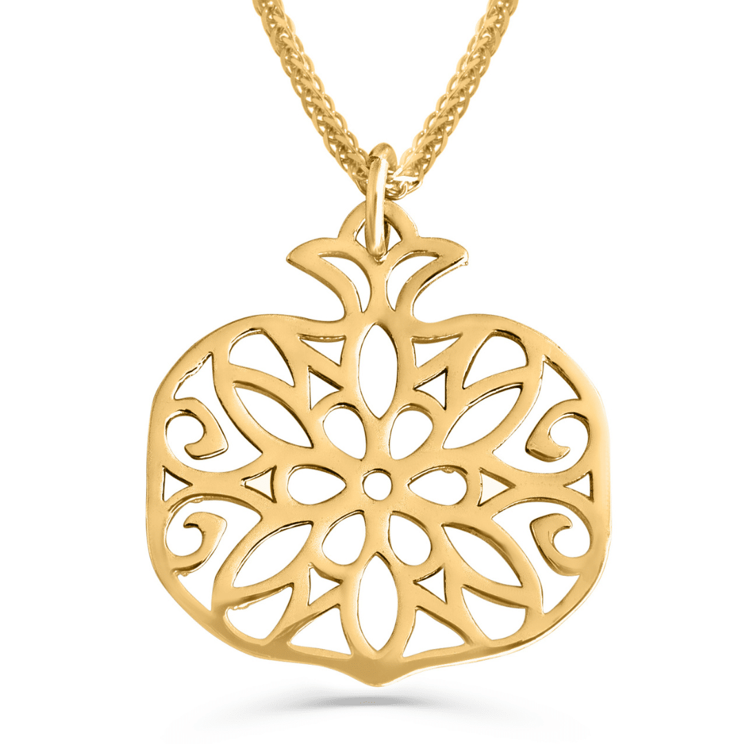 Gold Necklace with Pomegranate Pendant